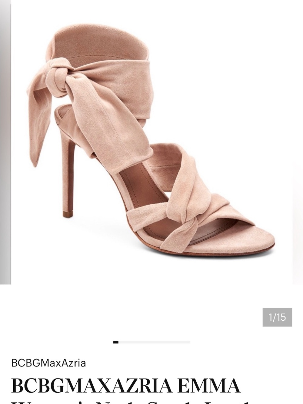 BCBGMAXAZRIA Emma Knotted Ankle-Tie Sandal in nude